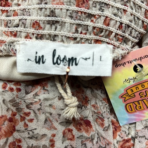 In Loom NWT cream floral midi dress.  Size L. - Picture 7 of 9